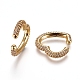 Brass Micro Pave Cubic Zirconia Cuff Earrings EJEW-L234-56A-G-1