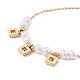 Bracelet à breloques carrées en zircone cubique avec perle acrylique BJEW-F396-20G-01-4