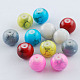 Spray Painted Glass Bead Strands GLAD-S075-14mm-M-1