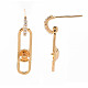 Brass Micro Pave Clear Cubic Zirconia Dangle Stud Earrings Findings KK-T062-73G-NF-2