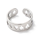 Spade & Club & Heart & Diamond 304 Stainless Steel Open Cuff Ring for Women RJEW-K245-47P-1