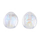 透明な電気メッキガラスビーズ  ABカラーメッキ  タートルシェル形状  クリアAB  12x11x7mm  穴：1mm GLAA-N035-022-K01-3