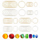 Chgcraft 48 pièces 8 styles alliage pendentifs à lunette ouverte FIND-CA0008-31-1