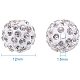 NBEADS 100 Pcs 12mm Polymer Clay Pave Disco Ball Crystal Rhinestone Beads Jewelry Making Charms RB-NB0001-03-2