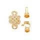 Brass Micro Pave Clear Cubic Zirconia Peg Bails Fold Over Clasps KK-S360-176-4