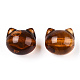透明なアクリルビーズ  猫  サドルブラウン  11x12x10.5mm  穴：1.8mm TACR-N018-04-3