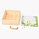 木製収納ボックス  アクリル花柄透明カバーとハンドル付き  正方形  グリーン  19.5x8.5x23cm CON-B004-02A-01-2