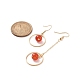 Natürlichen Edelstein runde Perlen baumeln Ohrringe EJEW-JE05141-3