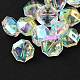 2-Hoyo botones de octágono de acrílico Diamante de imitación de Taiwán BUTT-F016-13mm-15-1
