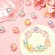 60 pièces 6 couleurs placage uv arc-en-ciel perles acryliques irisées OACR-CJ0001-36-5