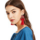 Nylon Tassel Dangle Stud Earrings EJEW-F187-01A-3