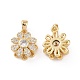 Rotatable Brass Micro Clear Pave Cubic Zirconia Charms KK-E068-VC296-1