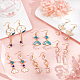 SUNNYCLUE 1 Box DIY 10 Pairs Japanese Enamel Charm Moon Charm Paper Crane Earring Making kit Fan Charms for Jewellery Making Sakura Cat Faceted Glass Beads Glass Ball Charms Adult Women Instruction DIY-SC0019-56-5
