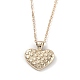 Coeur plaqué or avec colliers pendentif en émail en alliage constellation/signe du zodiaque NJEW-H214-A05-G-2