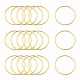 イオンプレーティング（ip）304ステンレス鋼リンクリング  ニッケルフリー  丸いリング  ゴールドカラー  25x0.8mm STAS-S079-13-B05-NF-1