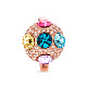 Shegrace affascinante anello a cupola in ottone multicolore in cristallo austriaco JR18A-2