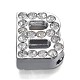 Alloy Letter Slide Charms RB-F034-01B-P-RS-1