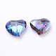 Faceted Rainbow Plated Heart Electorplated Glass Beads X-EGLA-E004-M-3