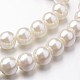 Hebras redondas de perlas de vidrio teñido ecológico HY-A008-8mm-RB011-2