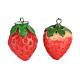25 pièces 5 tailles pendentifs fraise en résine RESI-ZZ0001-06-4