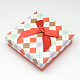 Square with Checkered Pattern Cardboard Jewelry Boxes CBOX-Q034-21-3