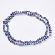 Natürlicher blauer Fleck Jaspis Perlen Mehrzweck Halsketten / Wickelarmbänder NJEW-K095-A03-2