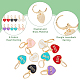 DICOSMETIC 12Pcs 6 Colors Heart with Word Love Enamel Dangle Leverback Earrings EJEW-DC0001-26-4