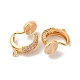 Серьги-клипсы из латуни с микропейвом и прозрачным фианитом KK-K382-35G-2