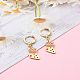 Brass Huggie Hoop Earrings for Christmas EJEW-JE04509-06-4