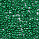 ガラスシードビーズ  焼き付け塗料  丸い穴  ラウンド  濃い緑  3~4x2~2.5mm  穴：0.8mm  約450g /ポンド SEED-S061-A-F280-3