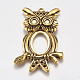 Style tibétain grand hibou dos ouvert pendentif supports cabochons pour Halloween X-TIBEP-768-AG-NR-1