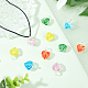 DICOSMETIC Handmade Lampwork Heart Pendants Colorful Flower Glass Pendant Charms Love Hanging Ornament for DIY Craft Necklace Jewellery Making Valentines Day Pendant Gift LAMP-DC0001-03-5