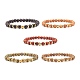 Bracelet extensible perles rondes bois naturel BJEW-JB07129-1