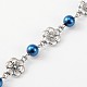 Chaînes en perles de verre rondes manuelles pour fabrication de bracelets et colliers AJEW-JB00080-06-1