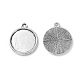 Supports de pendentif de cabochon rond plat d'argent antique de style tibétain TIBEP-M022-29AS-2