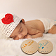 2 Uds. Accesorios de fotografía de bebé de madera impresos de una sola cara de 2 estilos DJEW-WH0600-006-5