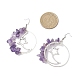 Серьги-подвески из сплава натурального аметиста в форме луны со звездой EJEW-JE06804-01-4