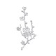 中国風の合金ラインストーンのセッティング  梅の花の枝  銀  0.8~1ミリメートルラインストーンのために合う。65x27.5x7ミリメートル PALLOY-F212-11-S-4
