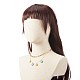 Love Flat Round Charm Layered Necklace for Teen Girl Women NJEW-TA00011-3