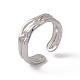 304 anillo de puño abierto de onda torcida de acero inoxidable para mujer RJEW-C045-23P-1