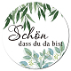 CREATCABIN 192Pcs Thank You For Coming Stickers Greenery Theme Wedding Stickers Favors Olive Branch Leaf Favor Labels for Birthday Party Wedding Shower 1.77 Inch-Sch?n dass du da bist(German) AJEW-WH0343-001-1