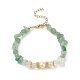 Perles de pierres précieuses naturelles et perles de coquillages et bracelet en perles de verre pour femme BJEW-JB08990-4
