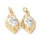 Латунные микропаве прозрачные подвески с фианитом KK-Q031-20G-1