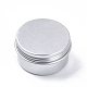 丸いアルミ缶  アルミジャー  化粧品の貯蔵容器  ろうそく  キャンディー  ねじ蓋付き  プラチナ  5x2.6cm CON-F006-01P-1