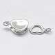 Rhodium Plated 925 Sterling Silver Box Clasps STER-F037-073P-3