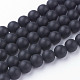 Chapelets de perles en agate noire naturelle G-G735-60F-10mm-A-1