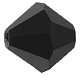 チェコガラスビーズ  多面カット  双円錐形  ブラック  直径4mm  穴：0.8mm  144個/グロス 302_4mm280-1