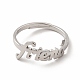 304 verstellbarer Wortfreund-Ring aus Edelstahl für Damen RJEW-B027-07P-2
