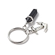 Bullet porte-clés pendentif en howlite naturelle et obsidienne et alliage KEYC-JKC00417-5