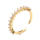 Открытое кольцо-манжета из прозрачного кубического циркония для женщин RJEW-C018-03G-4